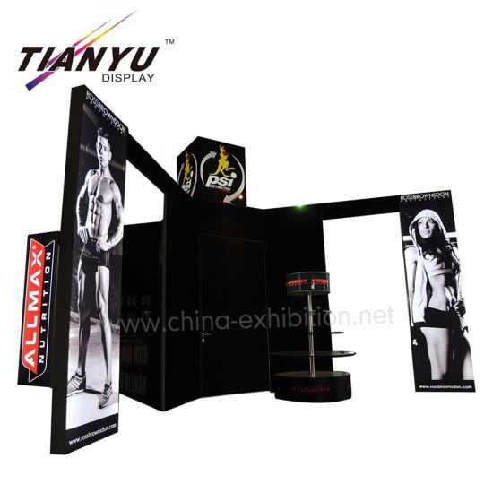 Professionale eccezionale profilo personalizzato in alluminio Sistema di stampa 6X6 Exhibition Booth design