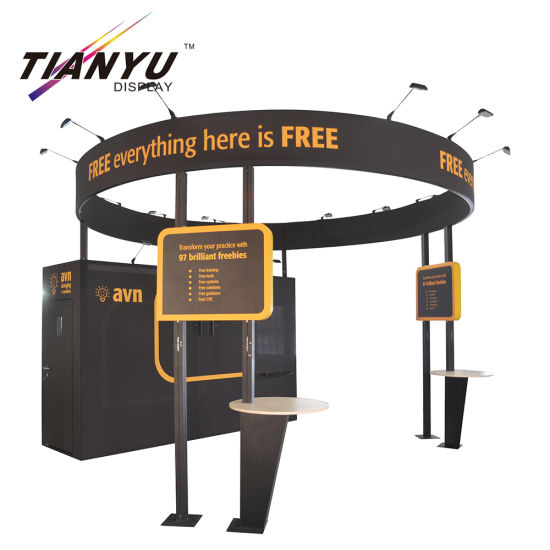 Expo Display Stand personalizzati Cmyk luci stampa LED 10X10 cabina della fiera commerciale